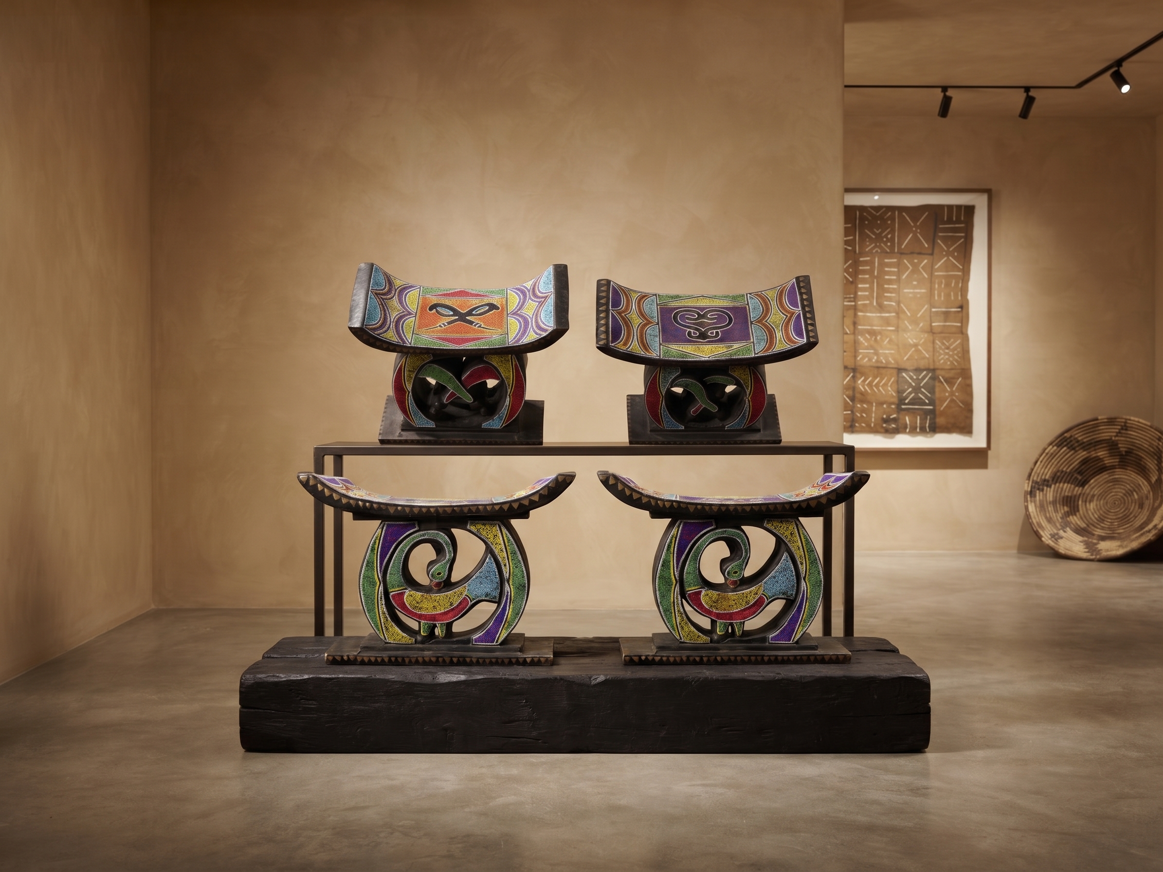 African Beaded Stool