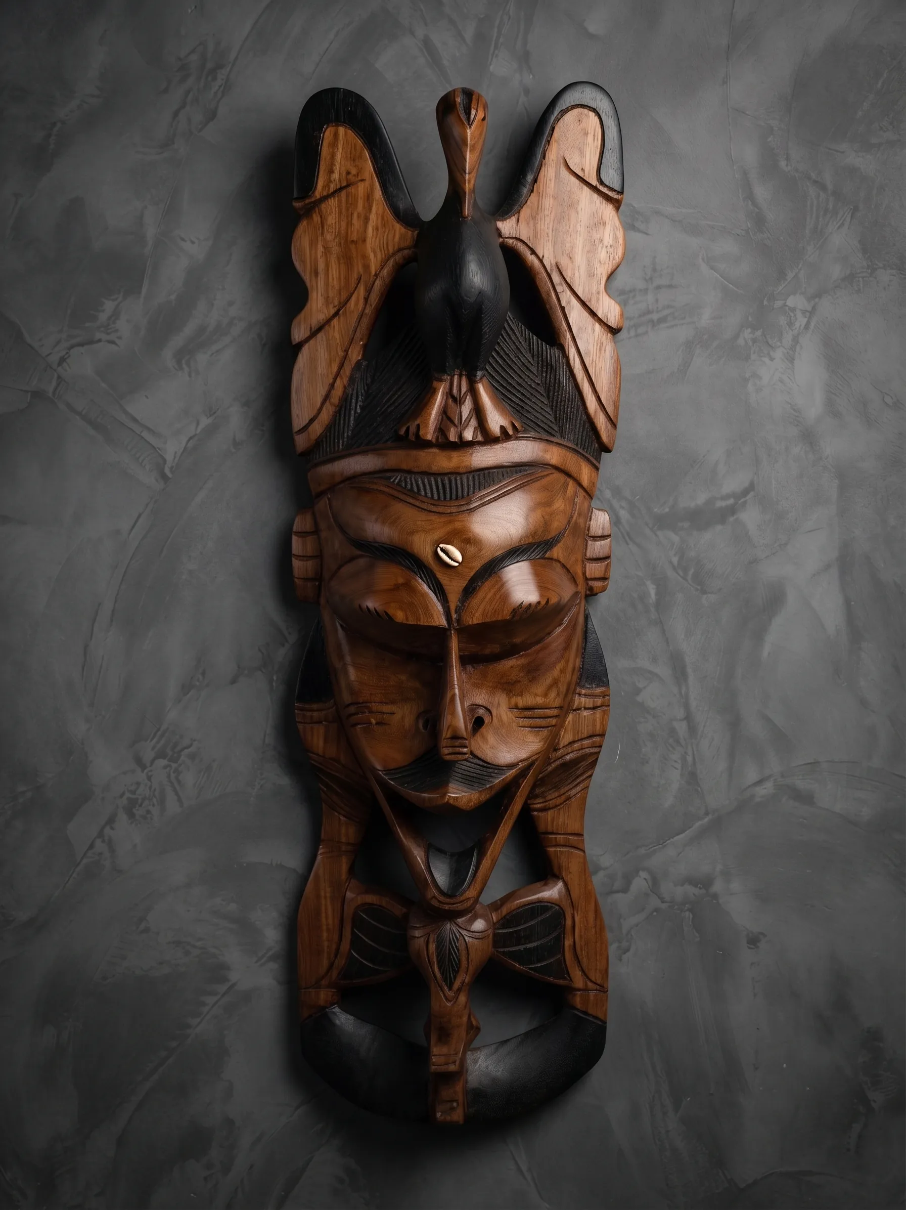 African Bird Mask Statue